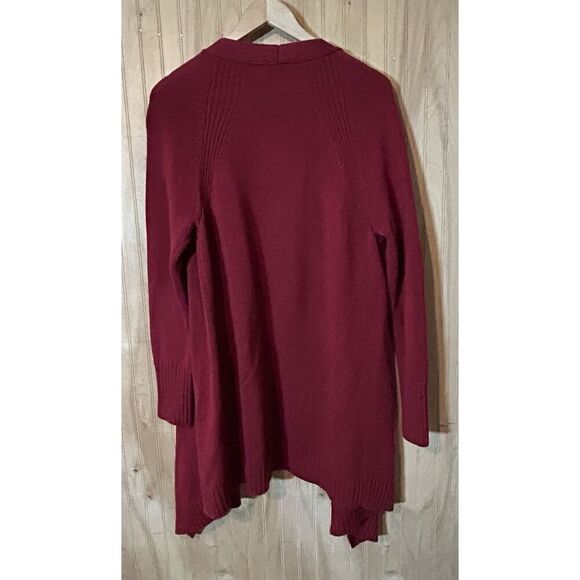 Talbots Womens XL Red Open Front Cardigan Cotton Sweater - Picture 2 of 4